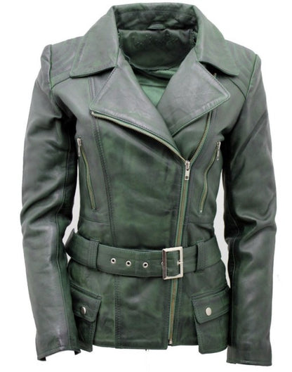 Womens Real Leather Parker Jacket