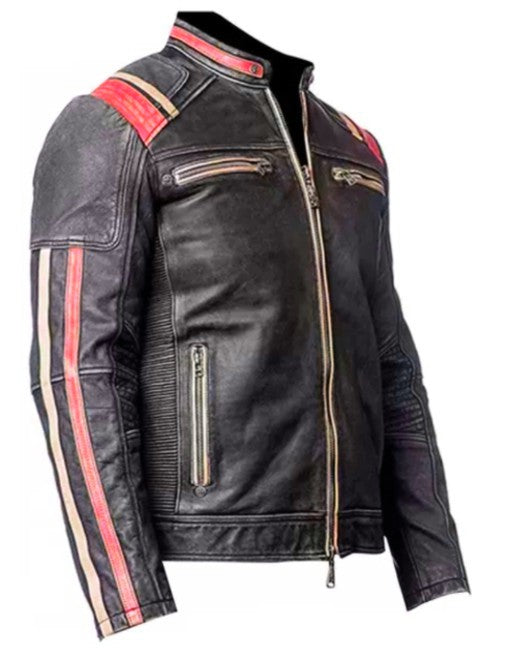 Cafe Racer Desert Gray Leather Jacket