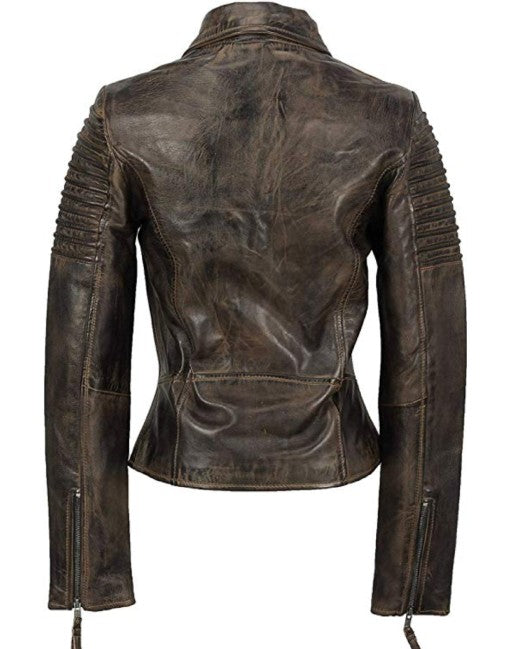 Hand-Waxed Leather Moto Jacket