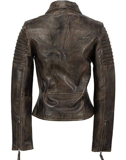Hand-Waxed Leather Moto Jacket