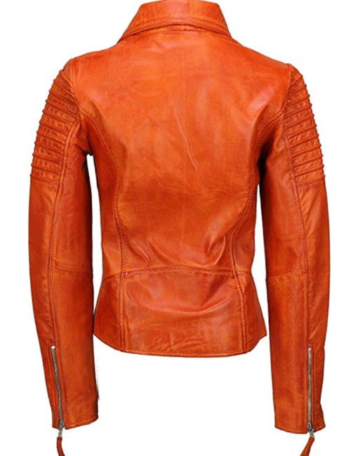 Hand-Waxed Leather Moto Jacket
