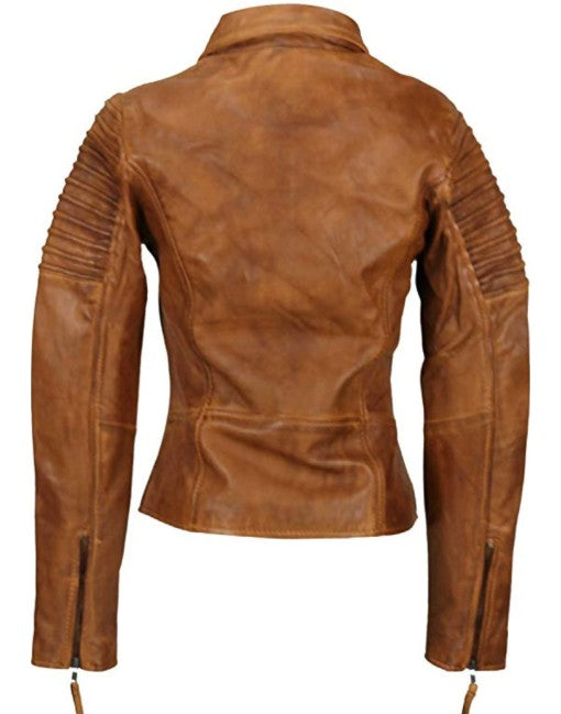 Hand-Waxed Leather Moto Jacket