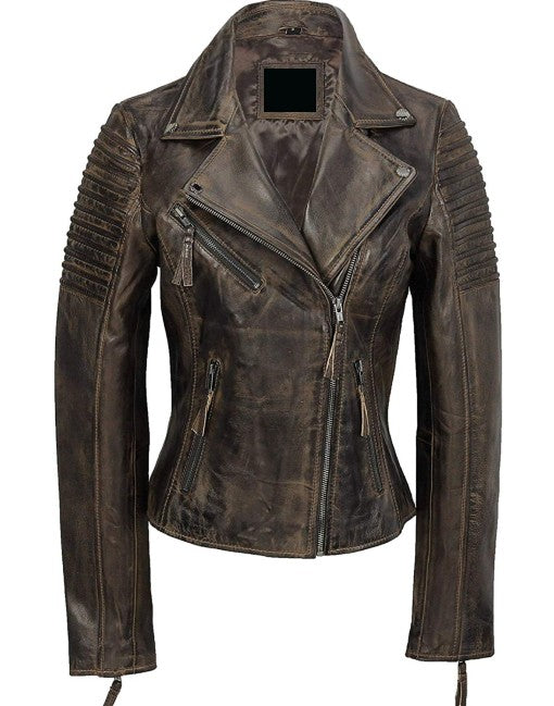 Hand-Waxed Leather Moto Jacket