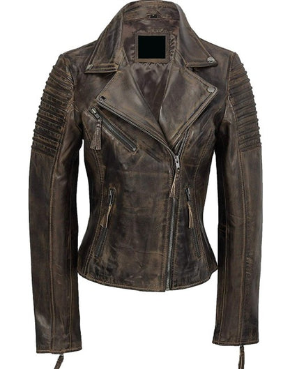 Hand-Waxed Leather Moto Jacket