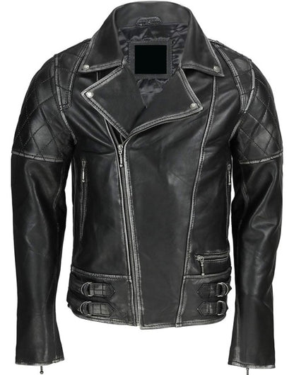 Stylish Hand-Waxed Cafe Racer Leather Jacket