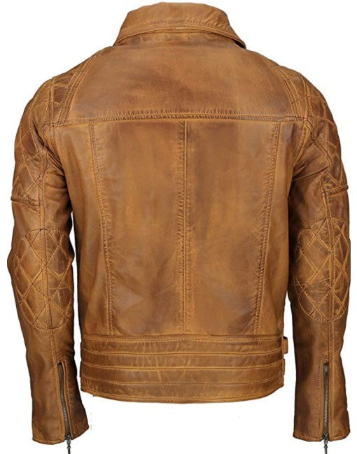 Stylish Hand-Waxed Cafe Racer Leather Jacket