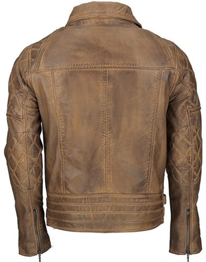 Stylish Hand-Waxed Cafe Racer Leather Jacket