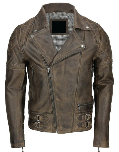 Stylish Hand-Waxed Cafe Racer Leather Jacket
