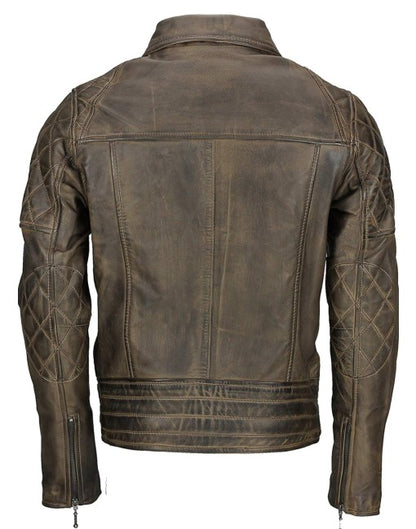 Stylish Hand-Waxed Cafe Racer Leather Jacket