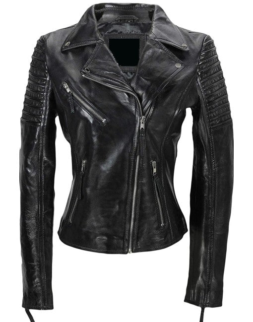 Hand-Waxed Leather Moto Jacket