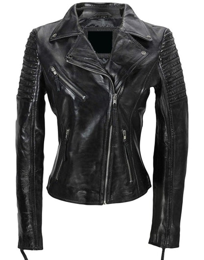 Hand-Waxed Leather Moto Jacket