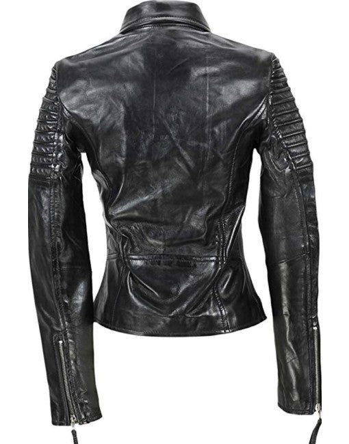 Hand-Waxed Leather Moto Jacket