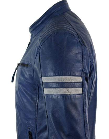 Smart Hooded Bomber Genuine Leather Jacket