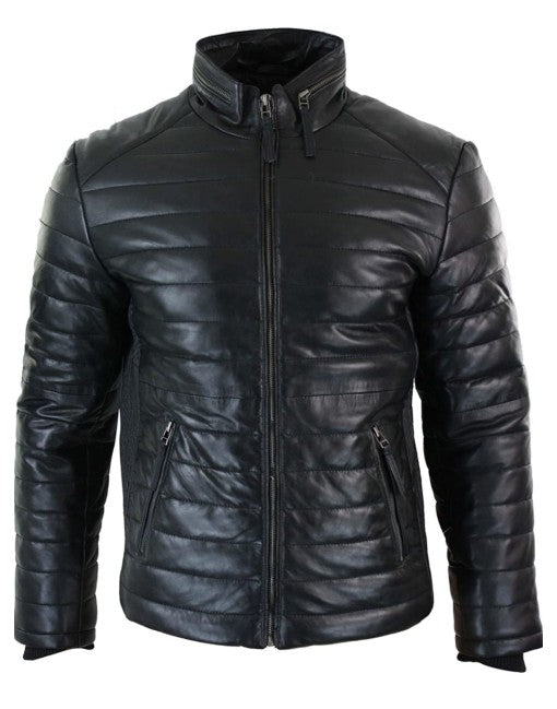 Mens Soft Puffer Leather Jacket