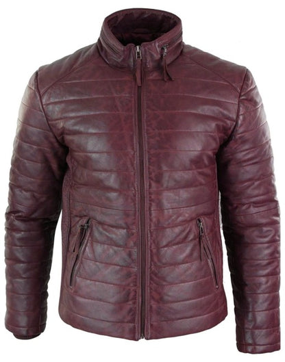 Mens Soft Puffer Leather Jacket