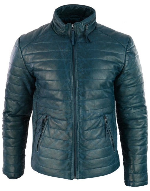 Mens Soft Puffer Leather Jacket