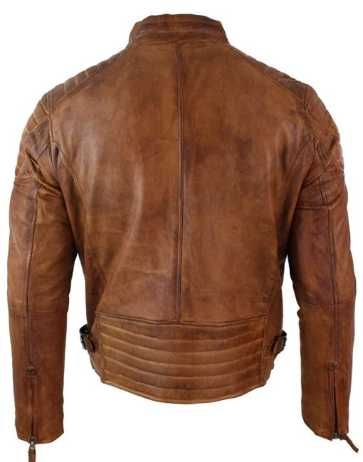 Mens Waxed Racing Leather Jacket