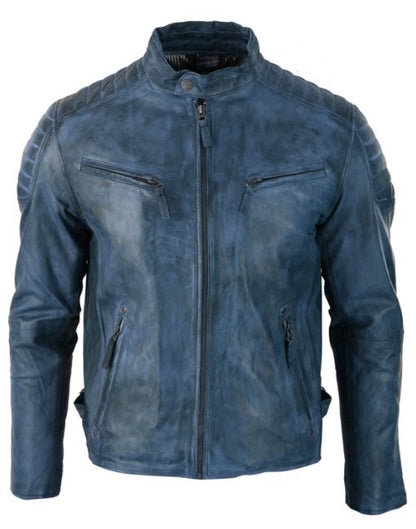 Mens Waxed Racing Leather Jacket