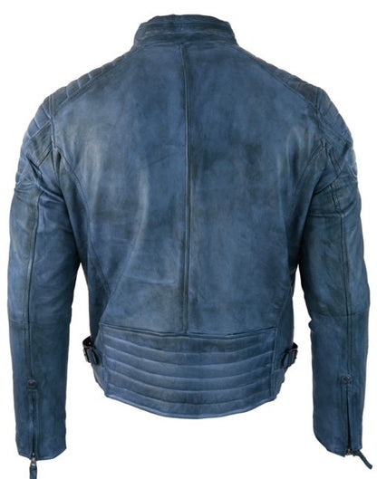Mens Waxed Racing Leather Jacket