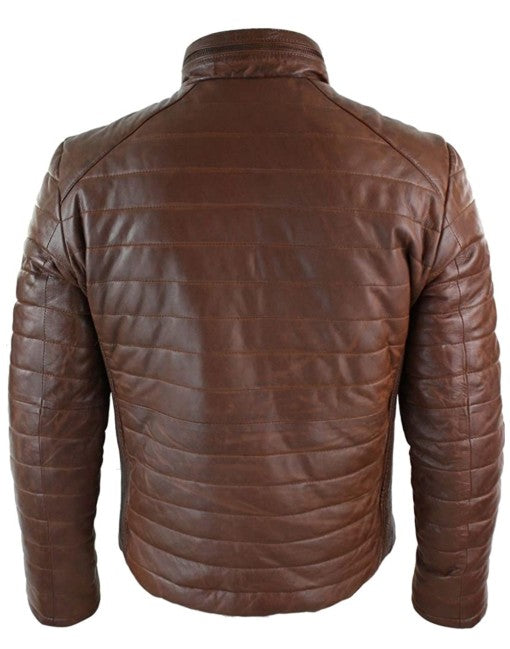 Mens Soft Puffer Leather Jacket