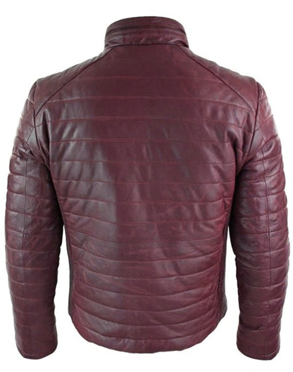 Mens Soft Puffer Leather Jacket