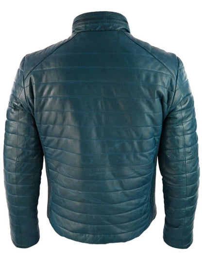 Mens Soft Puffer Leather Jacket