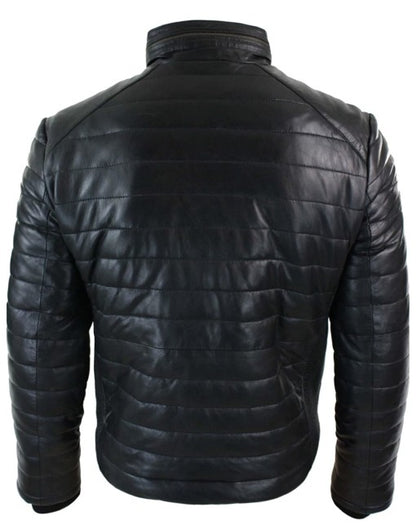 Mens Soft Puffer Leather Jacket