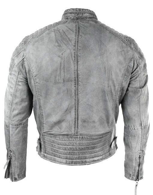 Mens Waxed Racing Leather Jacket