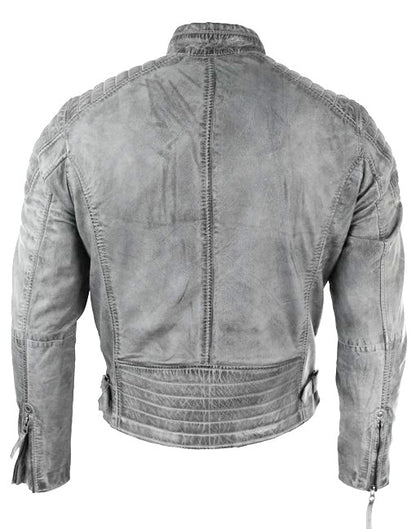 Mens Waxed Racing Leather Jacket