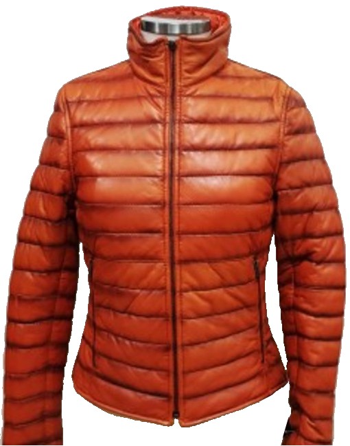 Lightweight Puffer Genuine Leather Jacket