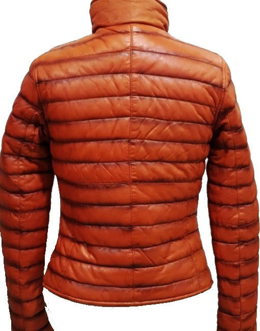 Lightweight Puffer Genuine Leather Jacket