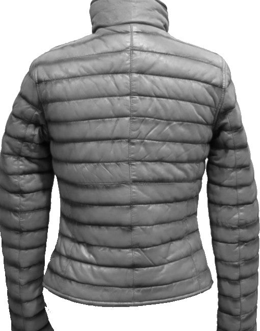 Lightweight Puffer Genuine Leather Jacket