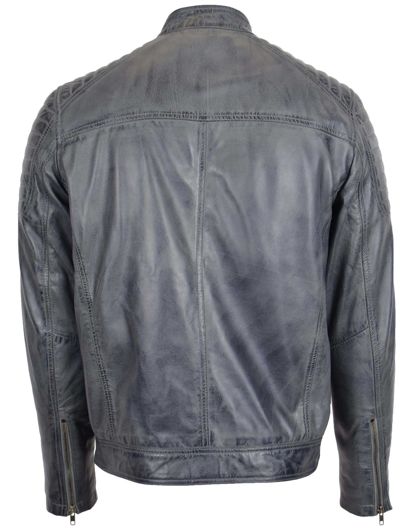 Cafe Racer Hand-Waxed Leather Jacket