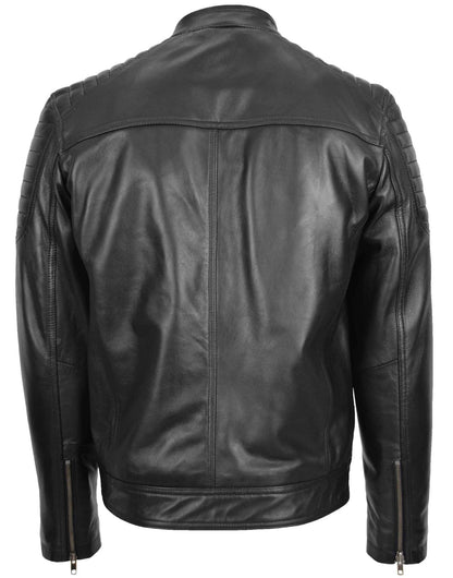 Cafe Racer Hand-Waxed Leather Jacket