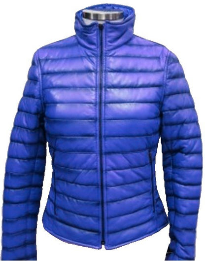 Lightweight Puffer Genuine Leather Jacket