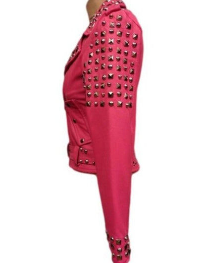 Women’s Rock Studded Leather Jacket