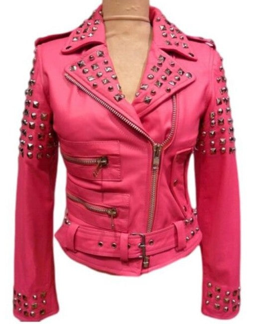Women’s Rock Studded Leather Jacket