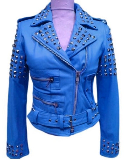 Women’s Rock Studded Leather Jacket