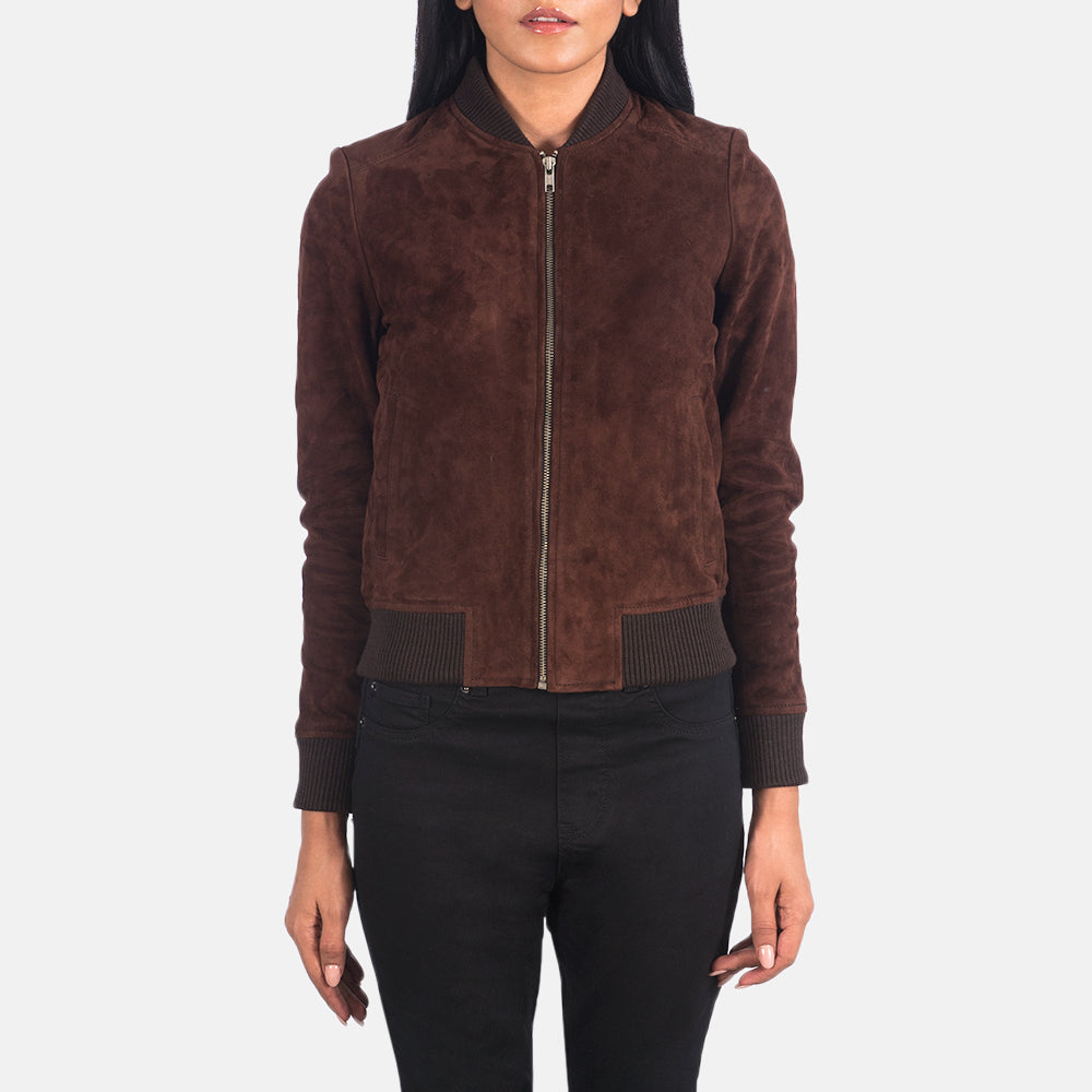 Women’s Premium Suede Bomber Jacket
