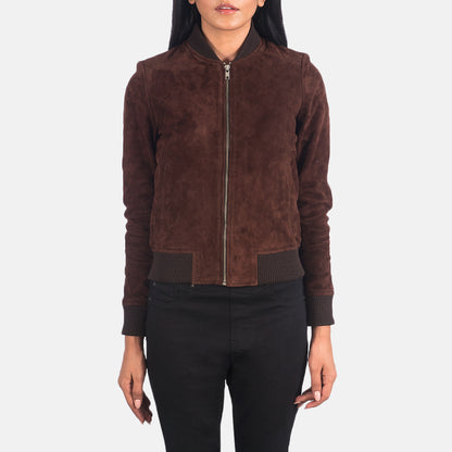 Women’s Premium Suede Bomber Jacket