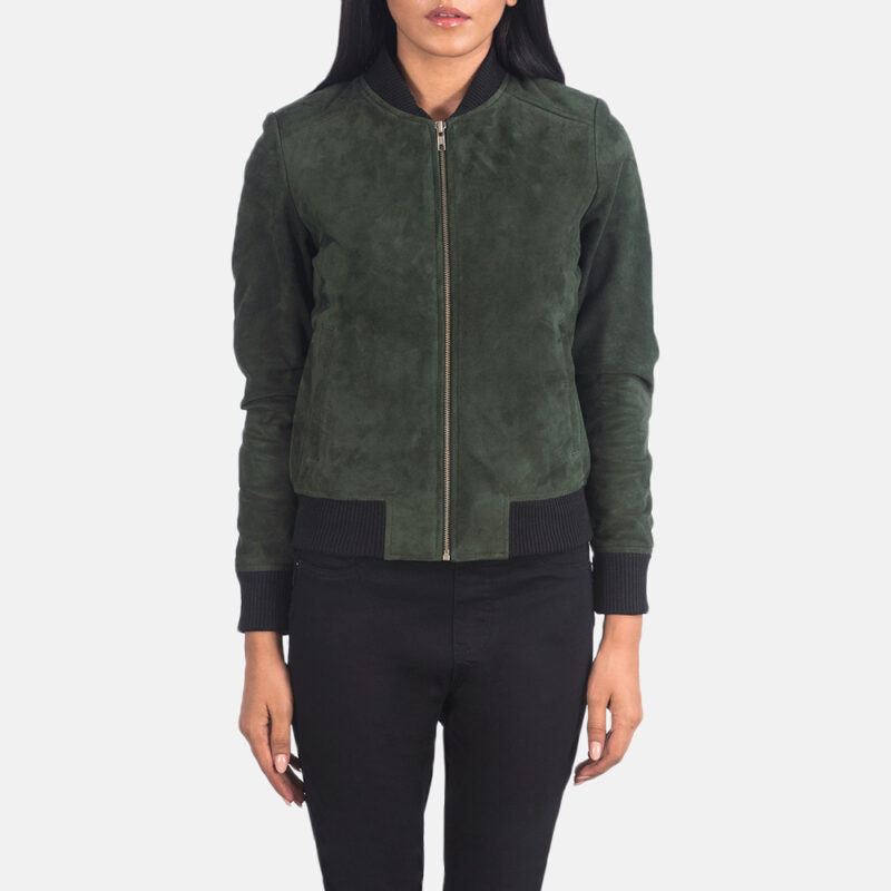 Women’s Premium Suede Bomber Jacket
