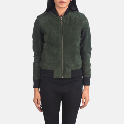 Women’s Premium Suede Bomber Jacket