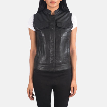 Women’s Side Lace Leather Vest