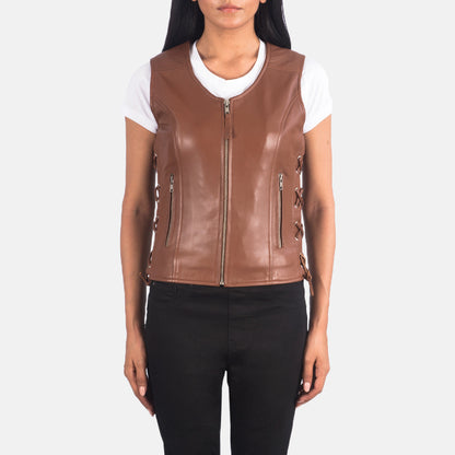 Women’s Side Lace Leather Vest