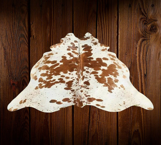 Brown and White Cowhide Rug