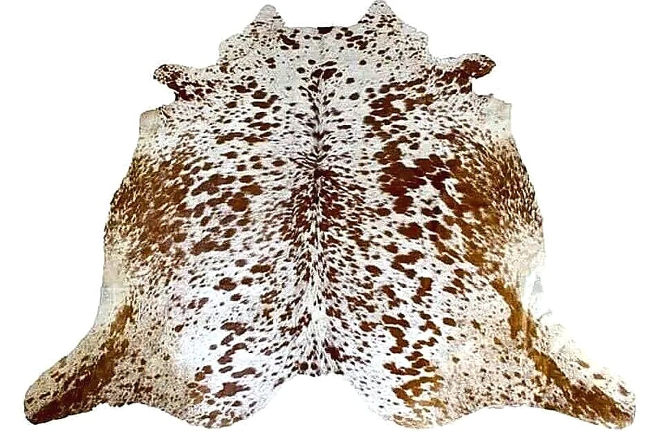 Brown and White Cowhide Rug