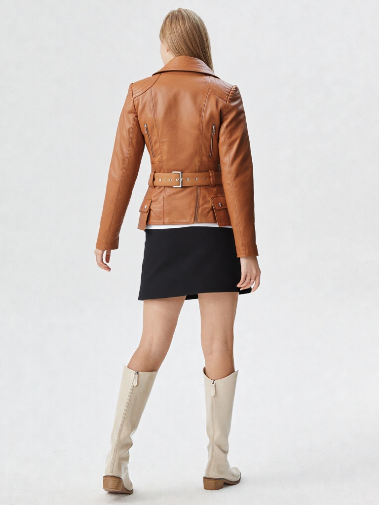 Womens Real Leather Parker Jacket