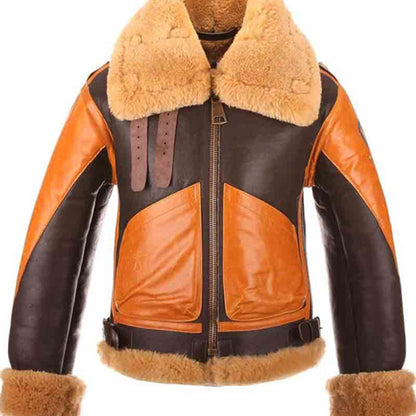 Men’s Aviator Bomber Raf B3 Leather Jacket