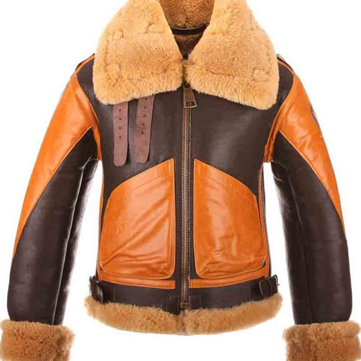 Men’s Aviator Bomber Raf B3 Leather Jacket