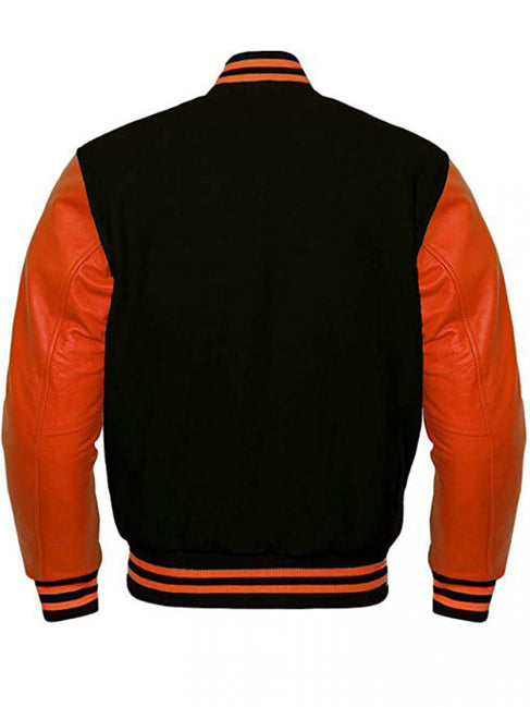 Men’s Orange Bomber Varsity Jacket